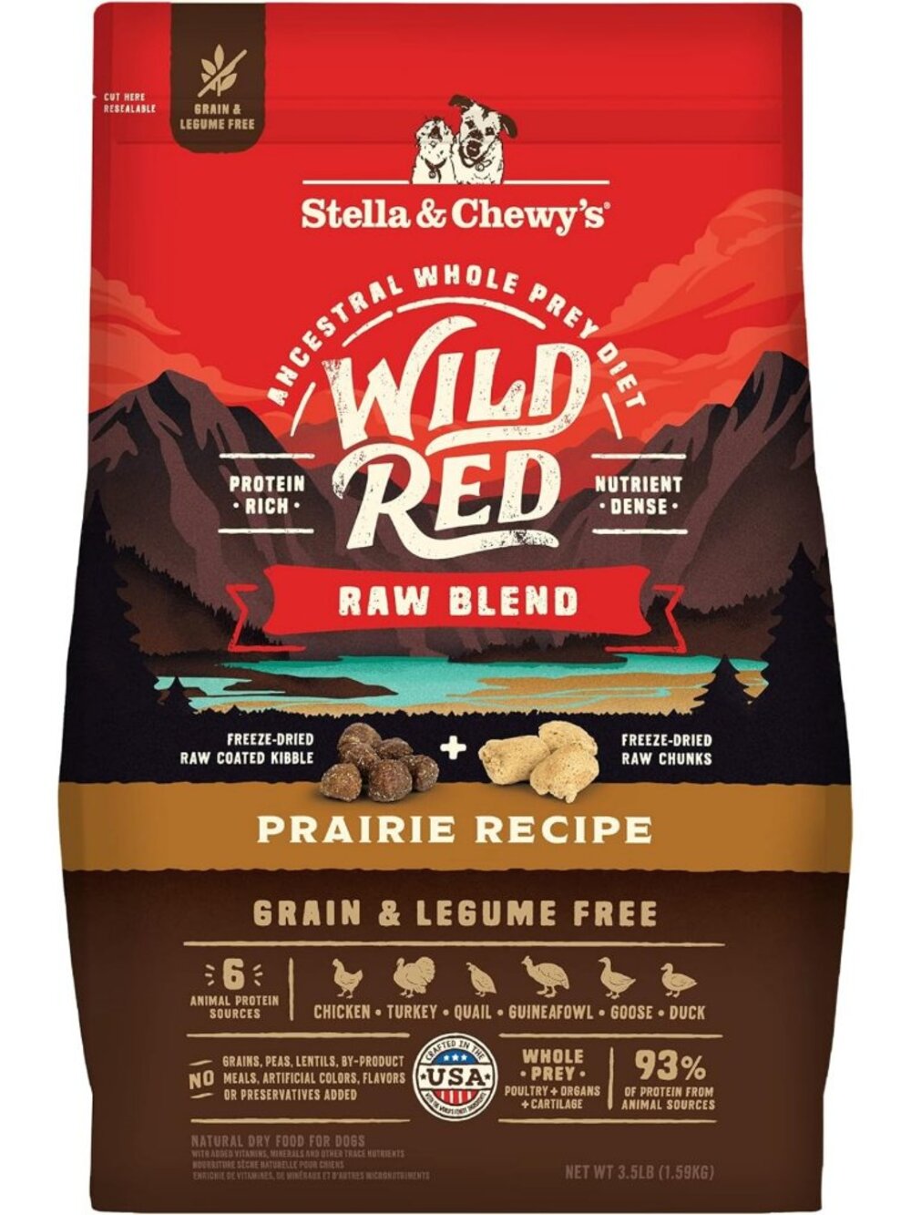 Grain-Free Prairie Dry Dog Food, Wild Red Coated, 3.5 lb - Premium Nutrition